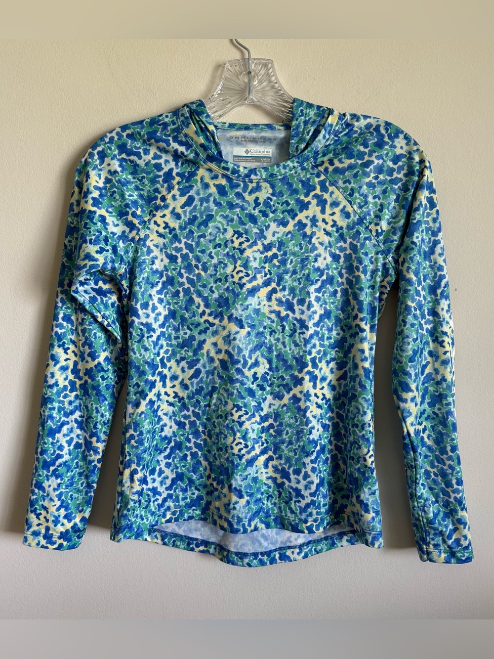 Columbia Youth Girls' PFG Long Sleeve Hooded Performance Fishing Shirt M 10/12